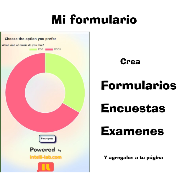 Agrega un formulario de contacto u otros formularios, encuestas ó examenes en una página web de maner fácil, solo crea tu formulario  en el panel de control y pega el código en tu página